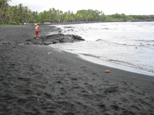 black sand beach