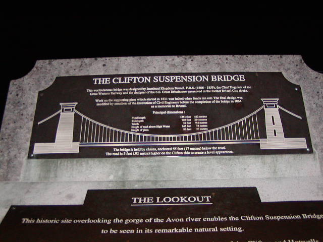 suspension bridge plaque