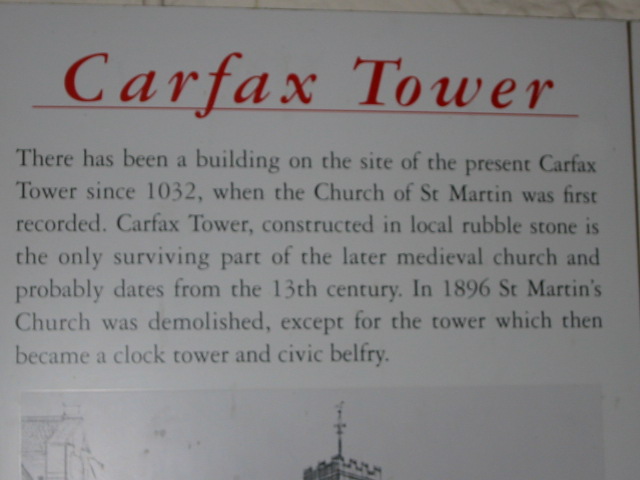 Carfax Tower Plaque