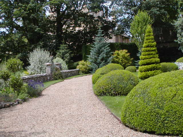 Gardens behind church