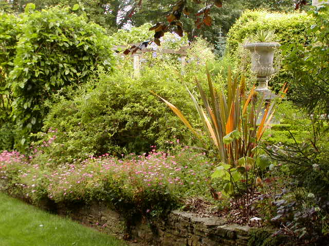 Gardens behind church